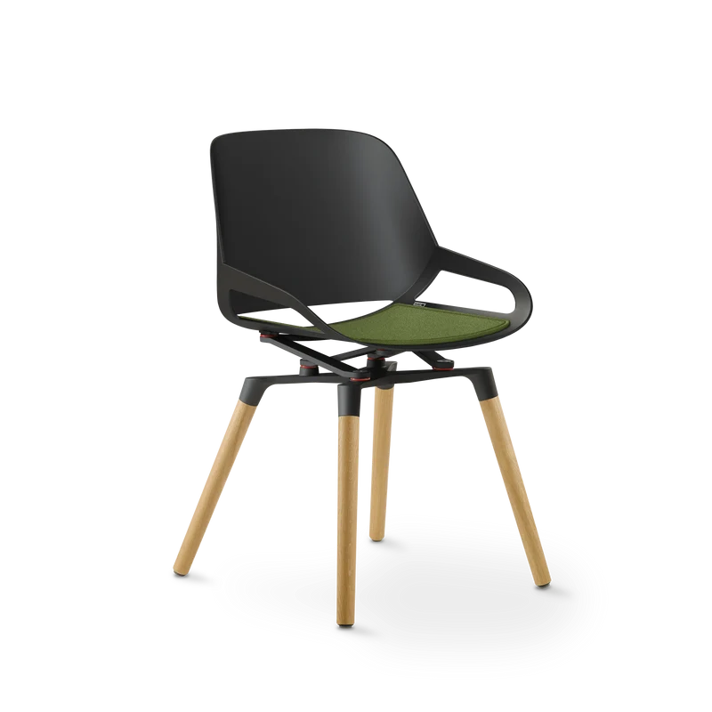 Aeris Numo Holzbeine Eiche natur Sitzschalenfarbe schwarz