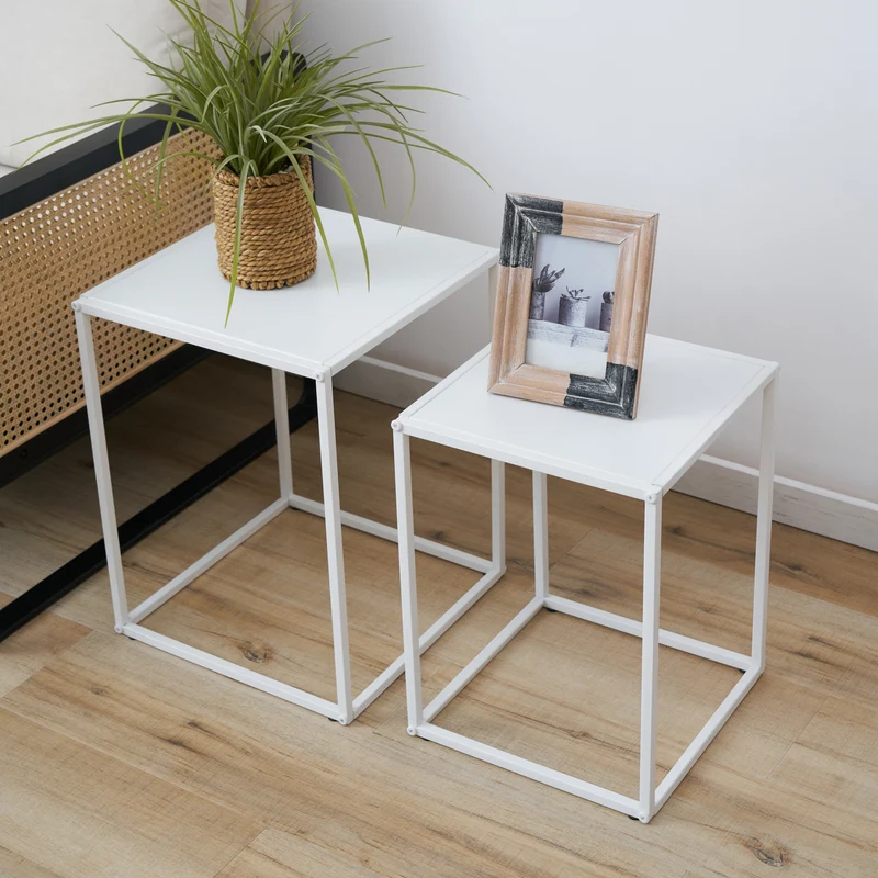 B-Ware THEMI 2er Set Couchtisch Metall Weiß