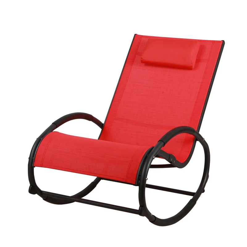 B-Ware EIBY Outdoor Schaukelstuhl Rot/Schwarz