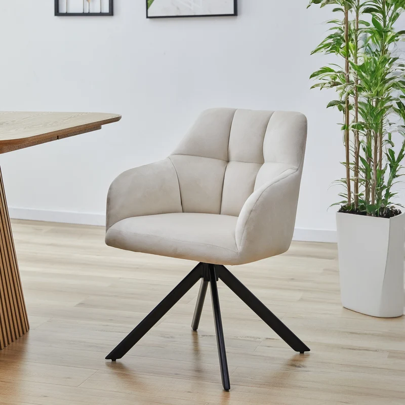 B-Ware SORA Esszimmerstuhl Samt Creme