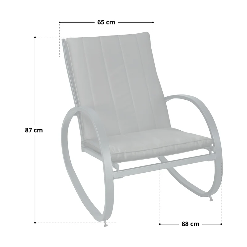 B-Ware EIBY DELUXE Outdoor Schaukelstuhl mit Polsterauflage Dunkelgrau