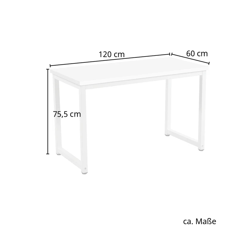 B-Ware UNI Schreibtisch Eiche Optik weiße Metallbeine