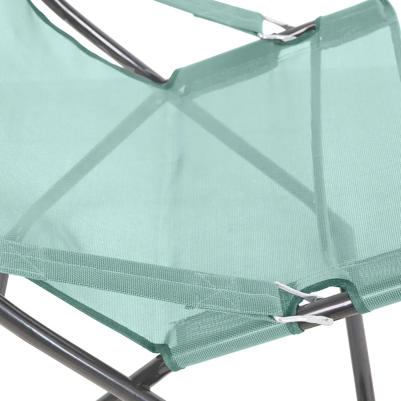 B-Ware TOMRA Liegestuhl Fußhocker Blau/Dunkelgrau