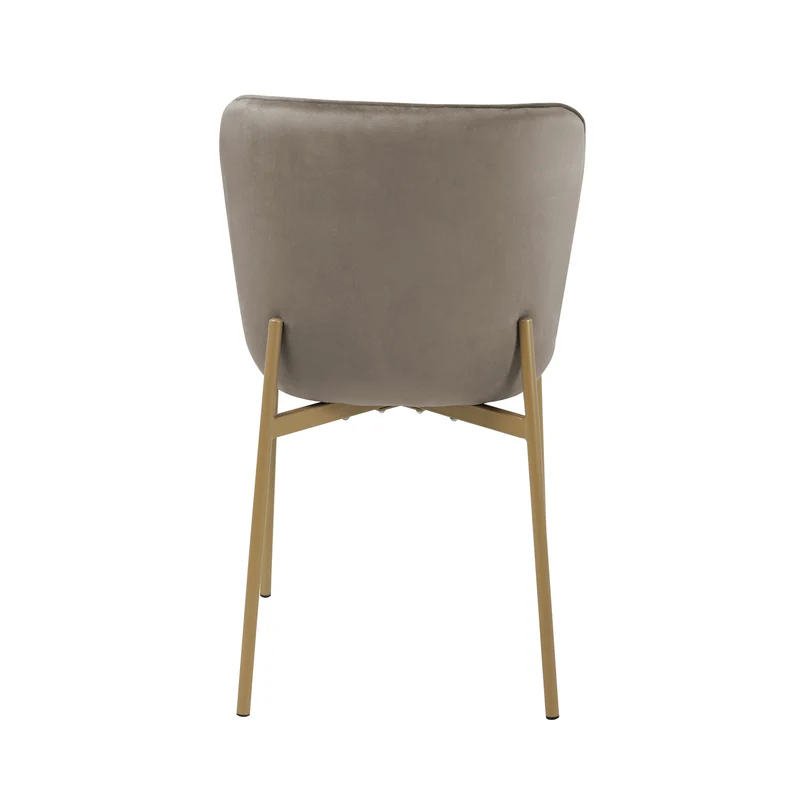 B-Ware MARY 2er Set Esszimmerstuhl Taupe/Gold