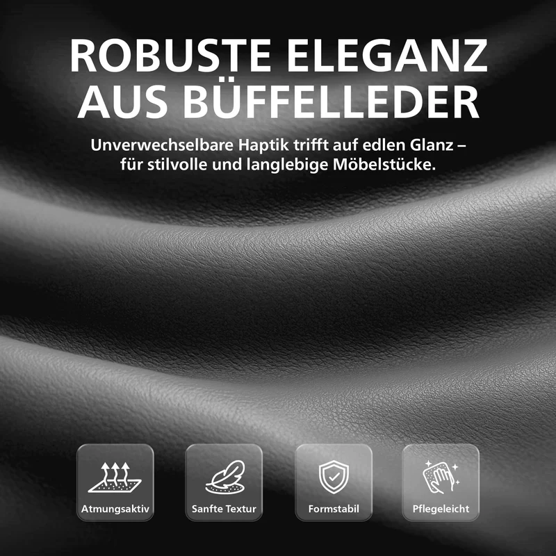 Bürostuhl HILDE, echtes Büffelleder, ergonomisch, belastbar bis 120 kg