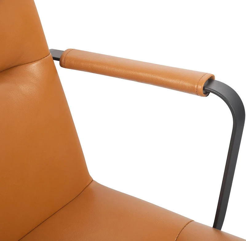 Bürostuhl HILDE, echtes Büffelleder, ergonomisch, belastbar bis 120 kg