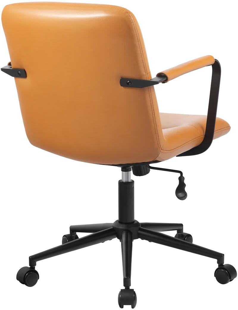 Bürostuhl HILDE, echtes Büffelleder, ergonomisch, belastbar bis 120 kg