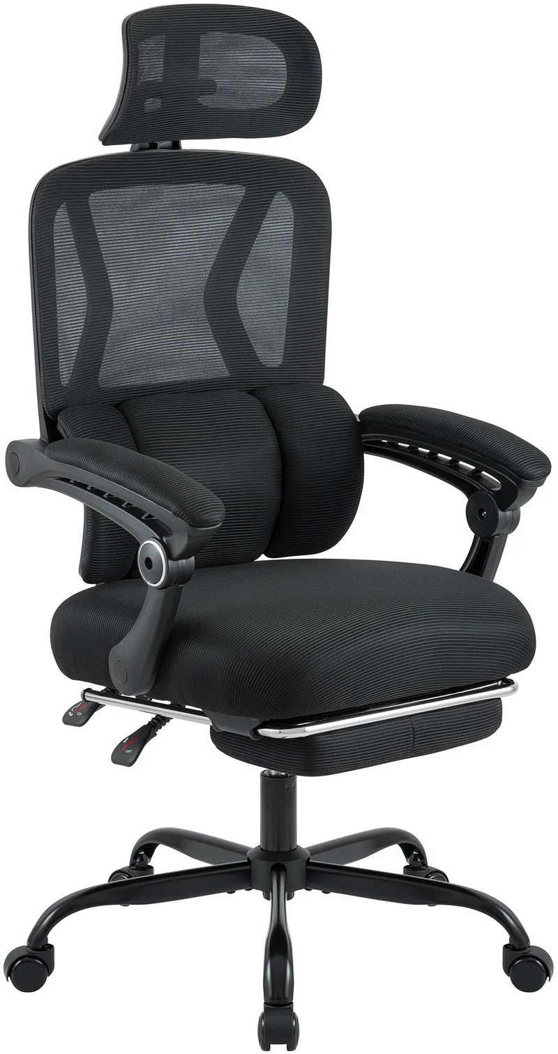 Bürostuhl LIBER, ergonomisch, mit Fußablage belastbar bis 150 kg