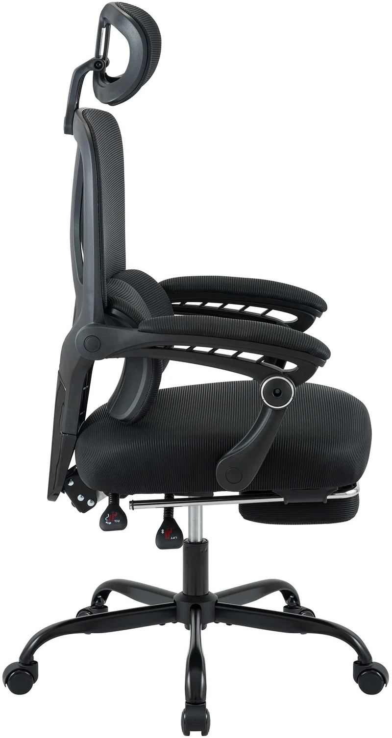 Bürostuhl LIBER, ergonomisch, mit Fußablage belastbar bis 150 kg