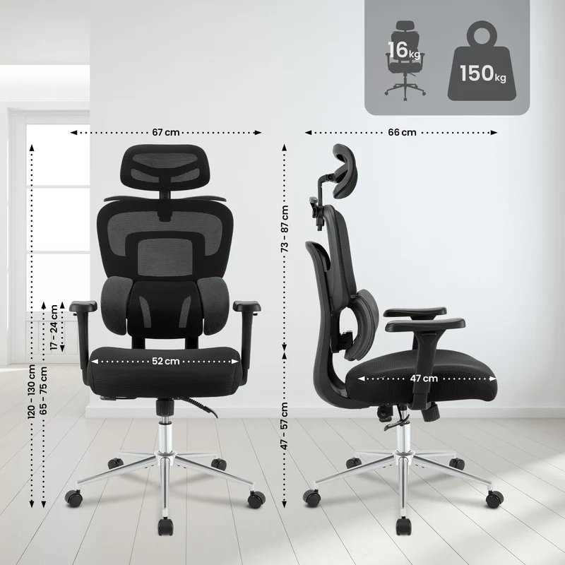 Bürostuhl LOTHE, ergonomisch, belastbar bis 150 kg