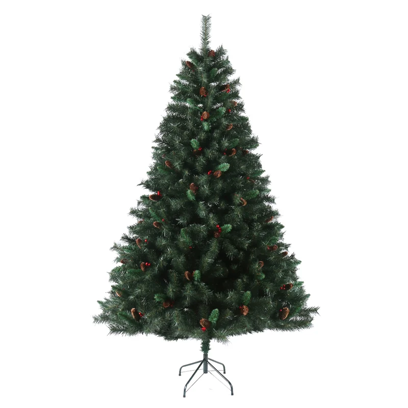 B-Ware Weihnachtsbaum Tannenzapfen + rote Beeren 210 cm