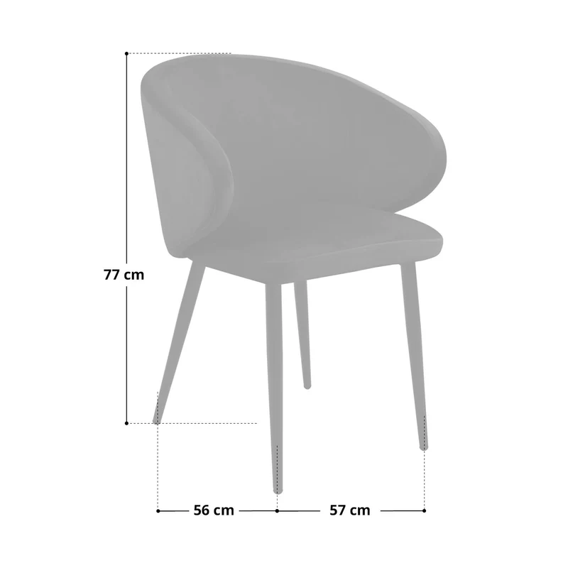 B-Ware AUDREY 2er Set Esszimmerstühle Dunkelgrau Samt