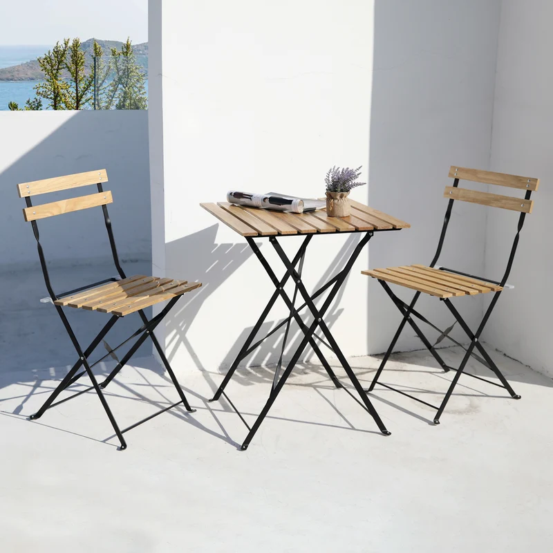 B-Ware Bistro Set Metall Holz
