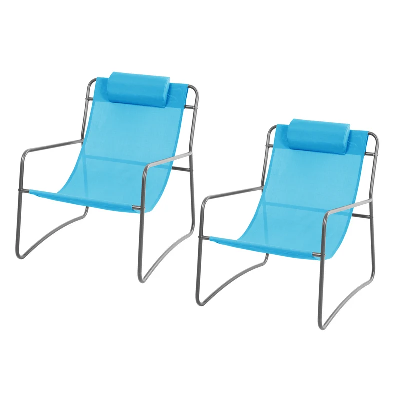 B-Ware SVEIO 2er Set Outdoor Sessel Blau