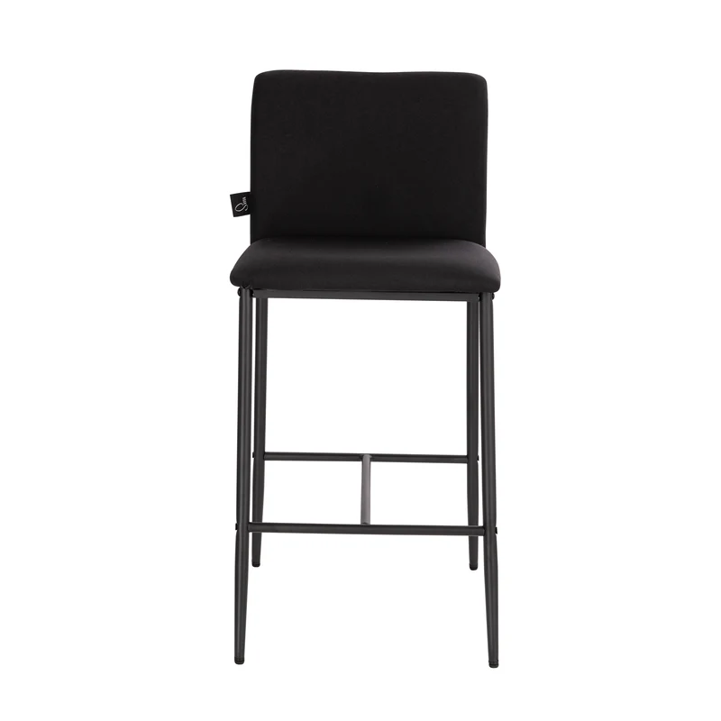 B-Ware ERIK 2er Set Barhocker mit Rückenlehne Schwarz