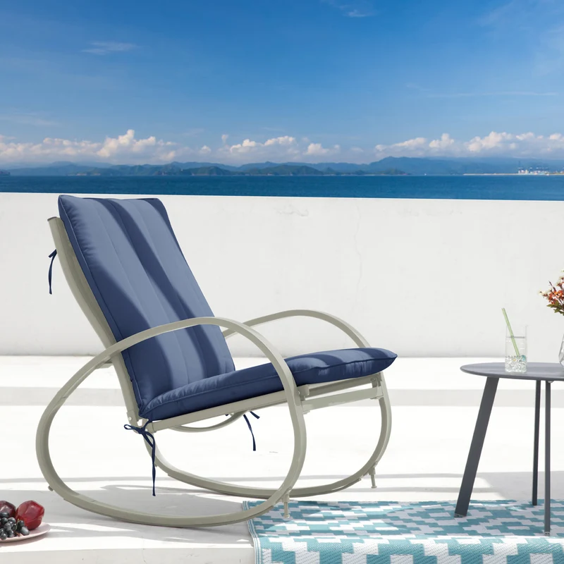 EIBY DELUXE Schaukelstuhl Schaukelsessel Outdoor Armlehne Stopper Polster