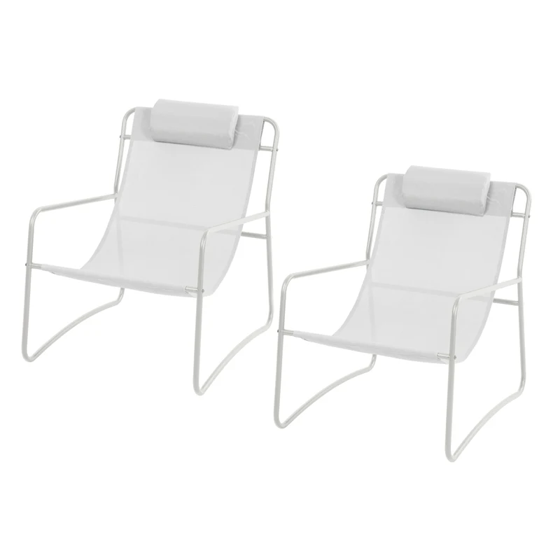 SVEIO 2er Set Outdoor Relaxsessel Gartenstuhl mit Kissen Liegestuhl
