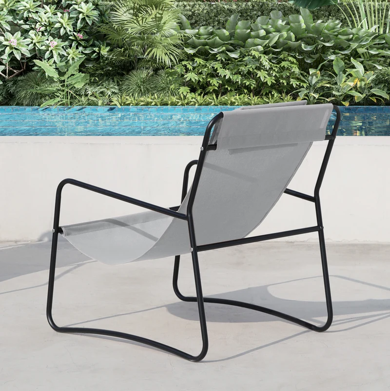 SVEIO 2er Set Outdoor Relaxsessel Gartenstuhl mit Kissen Liegestuhl