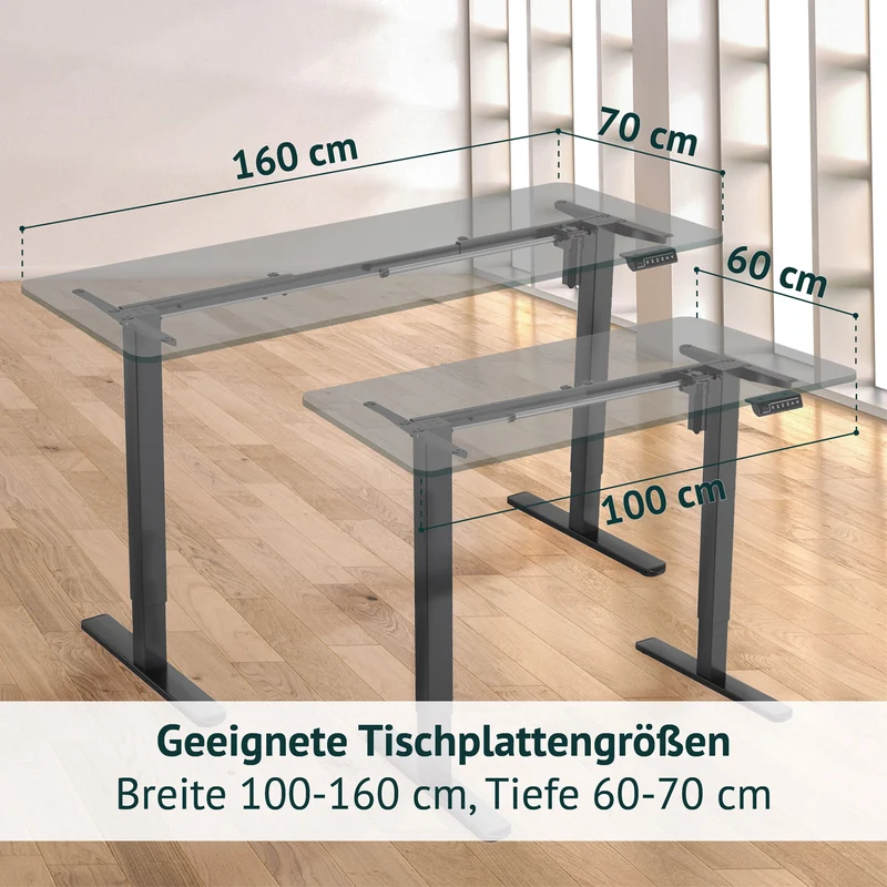 JIRI Schreibtischgestell höhenverstellbar Einzelmotor