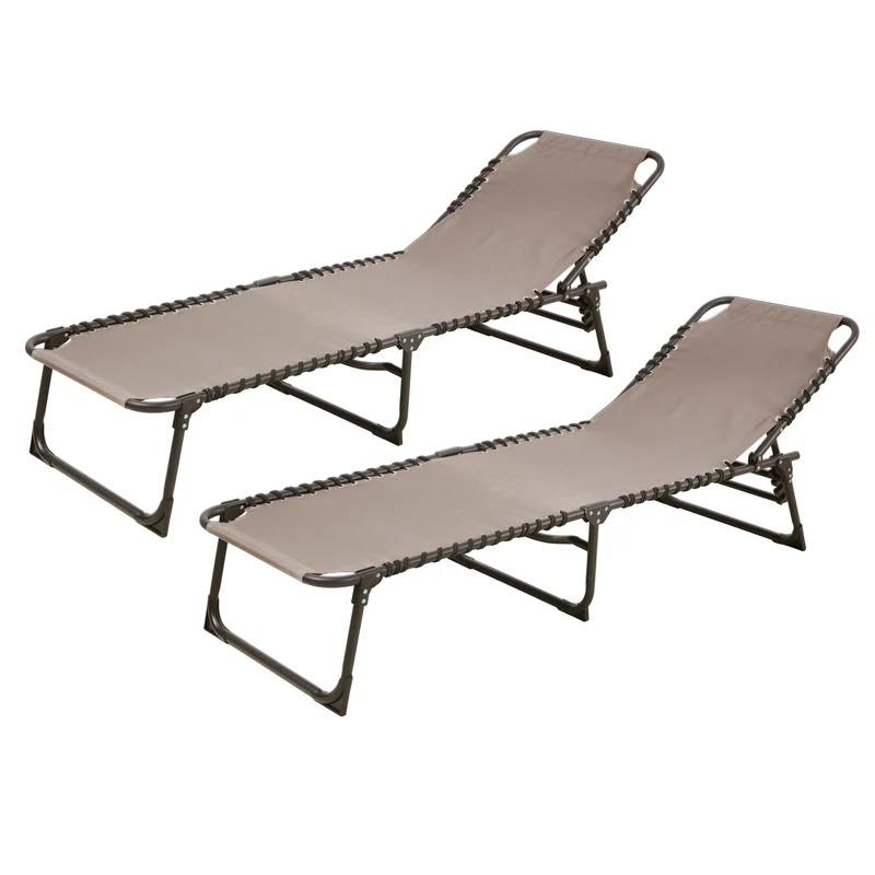 2er Set Sonnenliege Beige