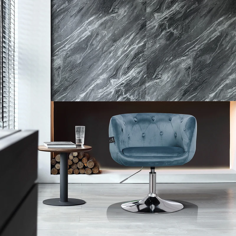 B-Ware PANAMA Lounge Sessel Samt Blau