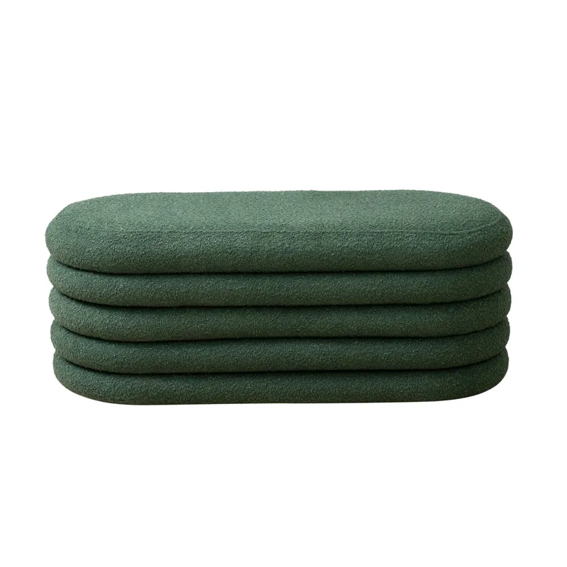 BLOSSOM XL Hocker mit Stauraum und Boucle-Bezug