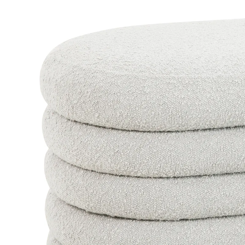 BLOSSOM S Hocker mit Stauraum und Boucle-Bezug
