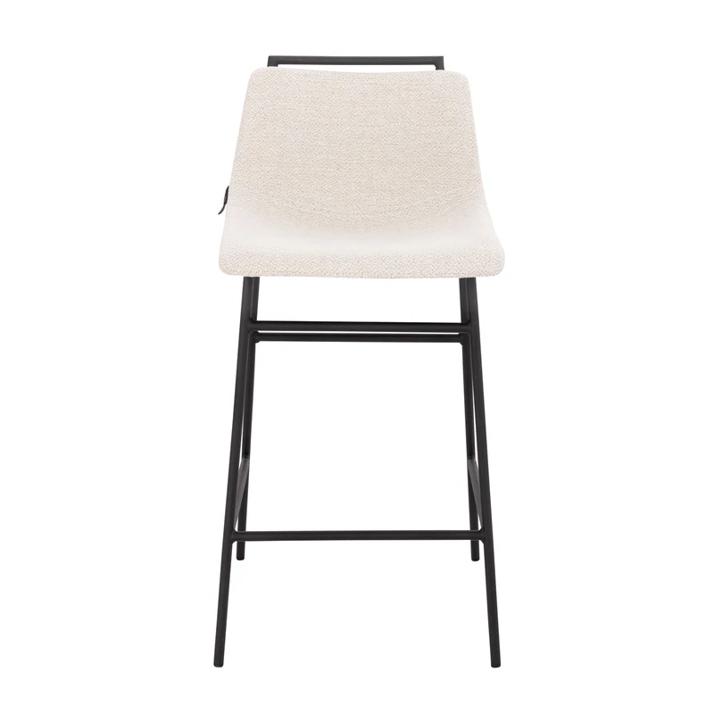 CAMILLE 2er Set Barhocker Boucle Weiß
