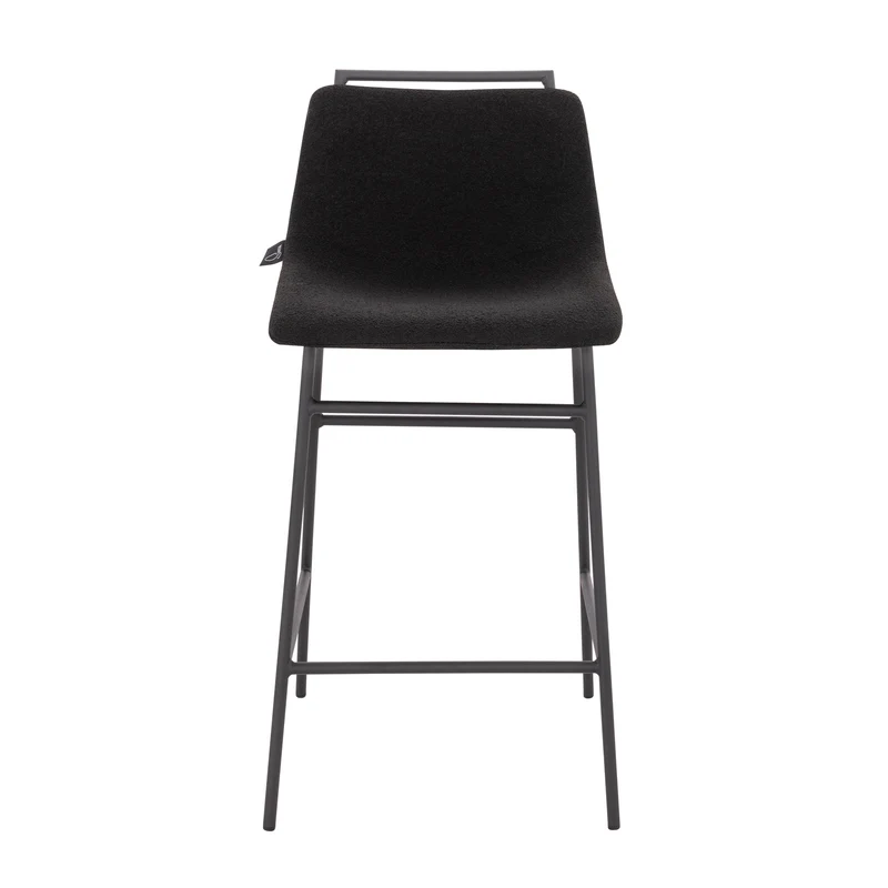 CAMILLE 2er Set Barhocker Boucle Schwarz