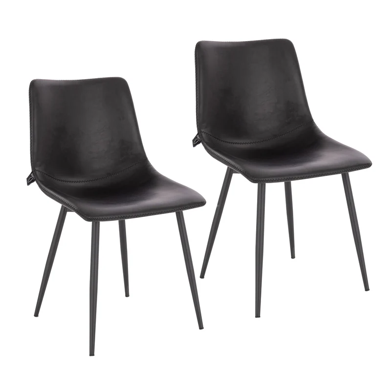 MILES 2er Set Esszimmerstühle aus Kunstleder