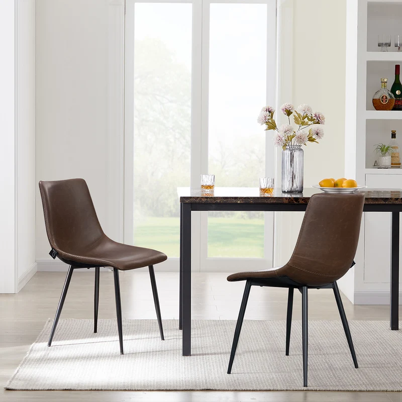 MILES 2er Set Esszimmerstühle aus Kunstleder
