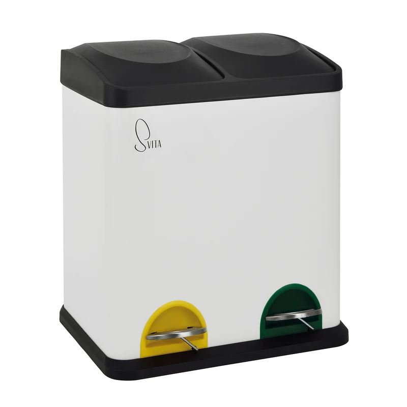 TC2X15 Mülleimer 30 Liter 2x15 Liter Weiß