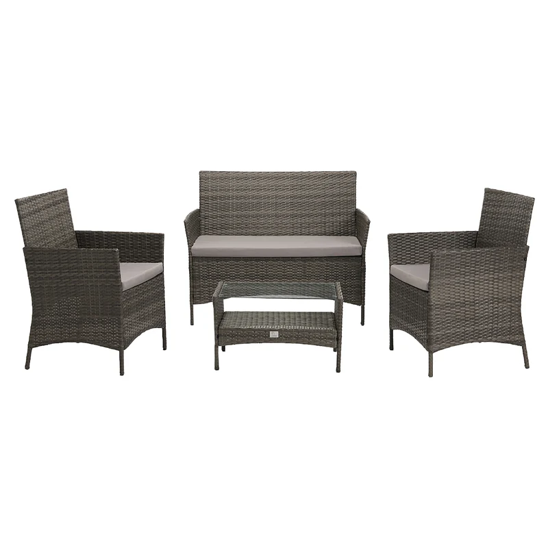 B-Ware BROOKLYN Rattan Sitzgruppe Grau