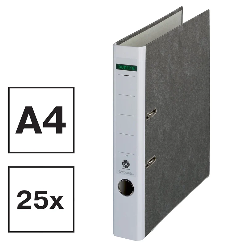 Centra Standard-Ordner, Wolkenmarmor, 25er Pack, Recycling, Blauer Engel, LGA Zertifikat, A4, 5,2 cm