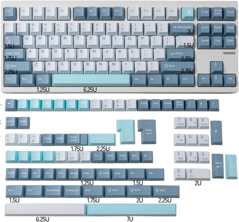 172 Tasten Double Shot Shoko Tastenkappen Cherry Profile Fit for 61/64/87/104/108 Cherry Mx Switches
