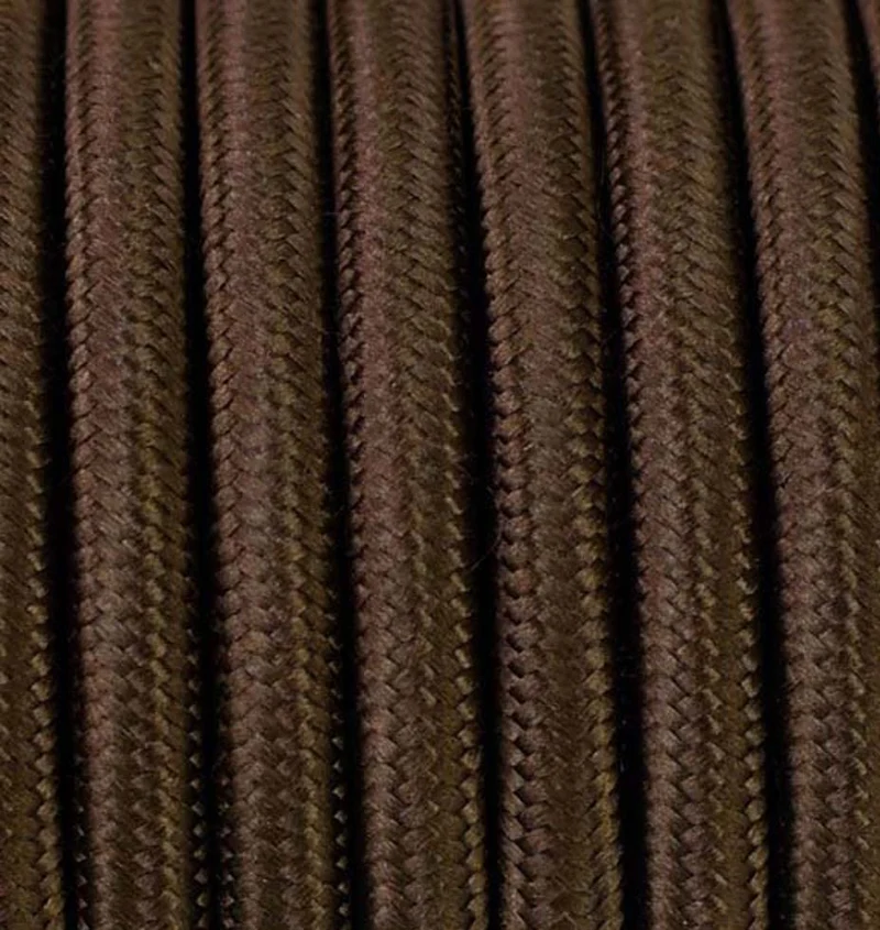 Textilkabel Braun [3x1,5] 10 Meter 3 - adrig Stoffkabel Pendelleitung Lampenkabel Textile Cable 3G1,