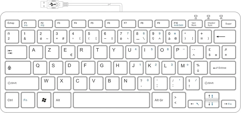 R-Go Kompakte Ergonomische Tastatur - AZERTY (FR) Natürliche Tastatur mit flacher Oberfläche - Verka