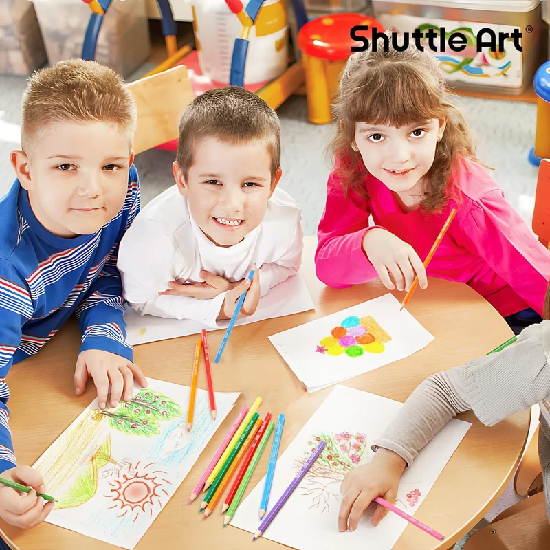 Shuttle Art 408 Pack Buntstifte Schule Set, 12 Farben Malstifte für Kinder plus 20 Anspitzer, Buntst