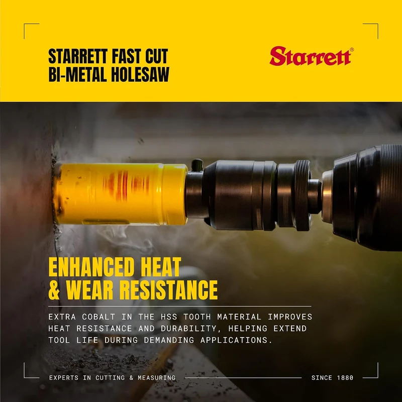 Starrett HSS Bi-Metall-Lochsäge - FCH0512 schnell geschnittene extra Kobalt-Lochsäge - für rostfreie