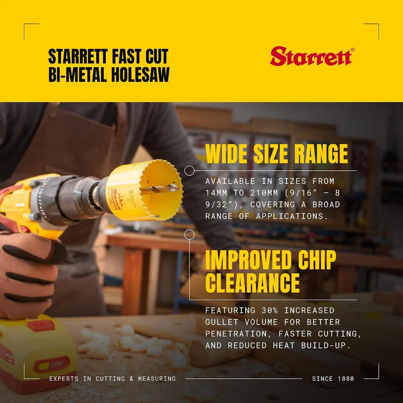 Starrett HSS Bi-Metall-Lochsäge - FCH0512 schnell geschnittene extra Kobalt-Lochsäge - für rostfreie