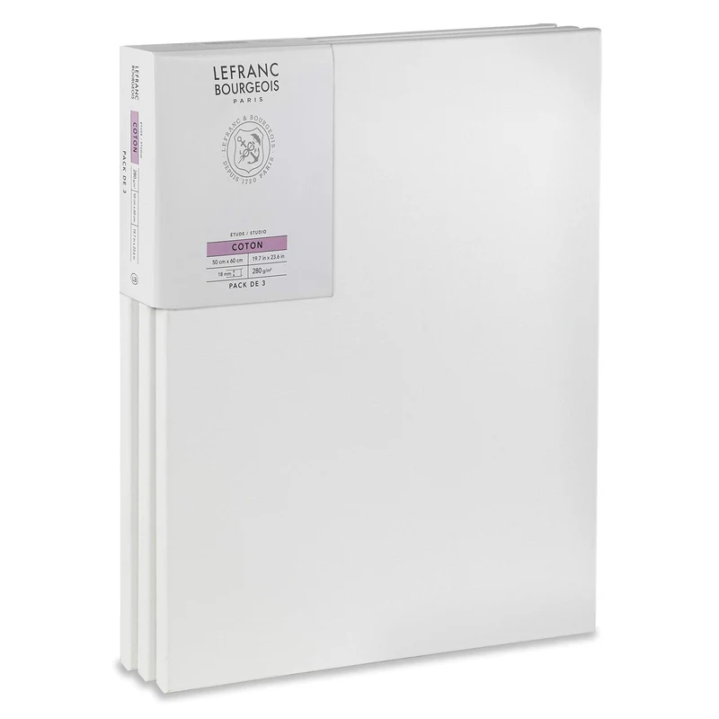Lefranc Bourgeois 301354 Keilrahmen aus Fichtenholz - 3er Set 50x60cm Leinwand aus 100% Baumwolle 28