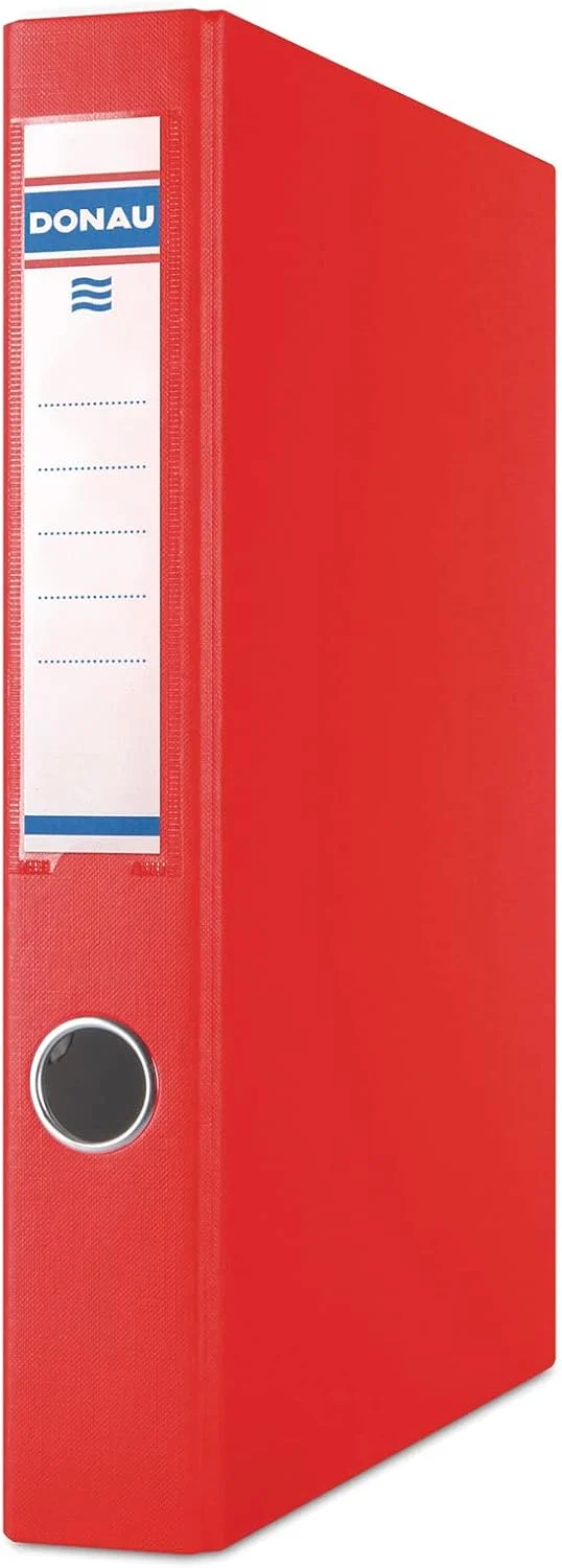 DONAU 3934001PL-04 Ringbuch / Rot | 4-D-Ring-Mechanik 30mm DIN A4 Ringordner Pappe/ Kunststoff | Aus
