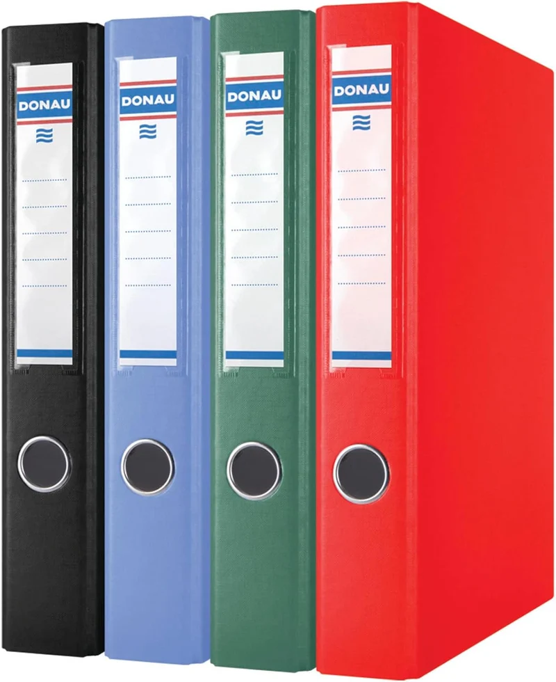 DONAU 3934001PL-04 Ringbuch / Rot | 4-D-Ring-Mechanik 30mm DIN A4 Ringordner Pappe/ Kunststoff | Aus