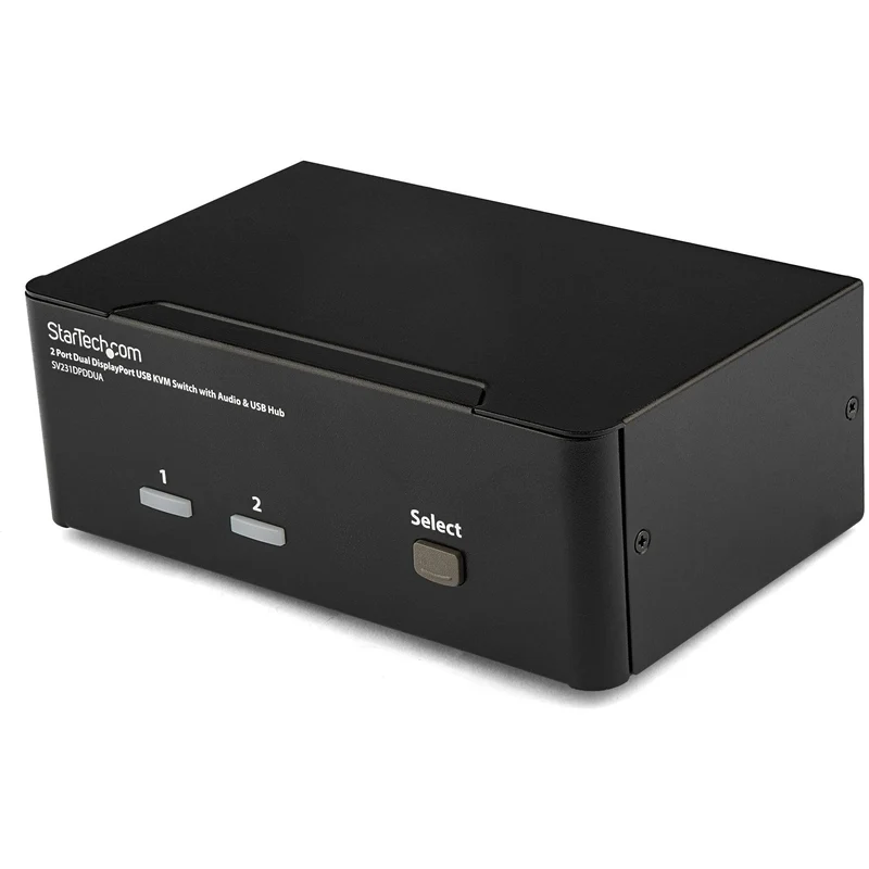 StarTech.com 2 Port Dual DisplayPort USB KVM Switch mit Audio - DisplayPort Desktop KVM Umschalter m