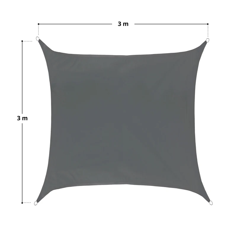 Sonnensegel Viereck Dunkelgrau 3x3m