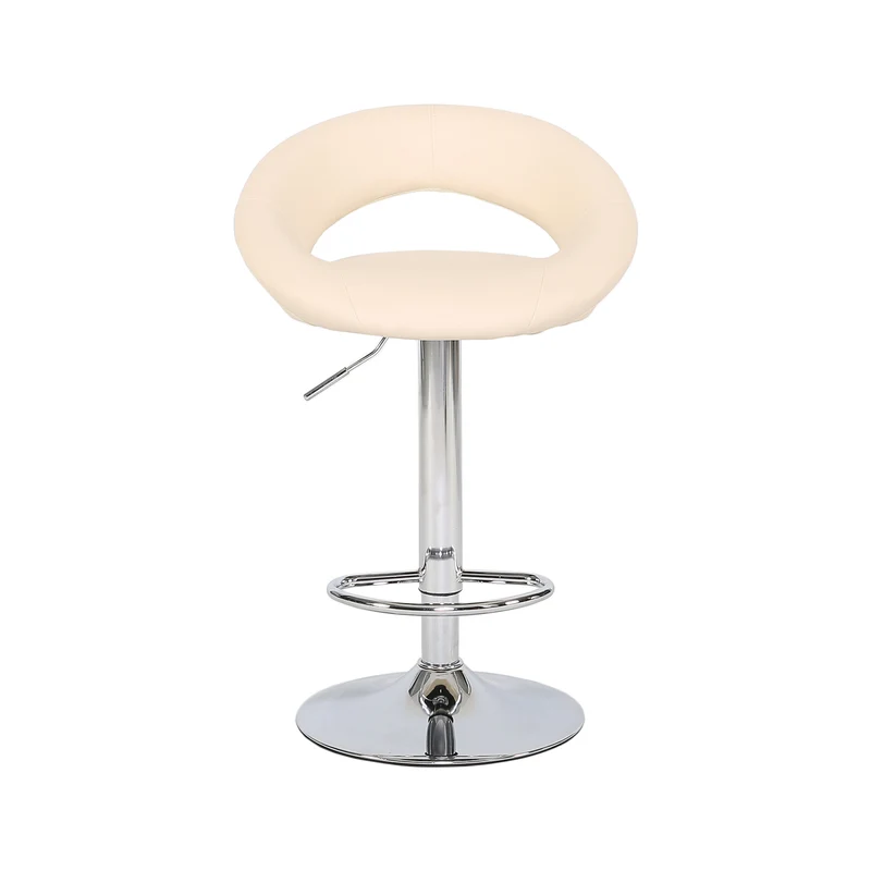 2er Set Barhocker Beige Clubsessel runde Rückenlehne