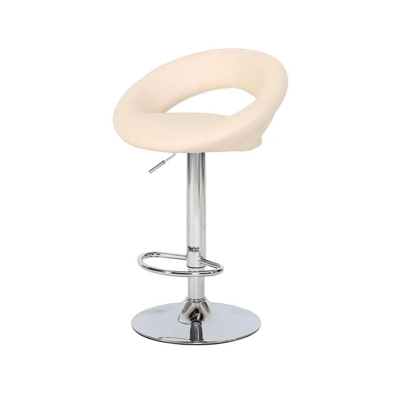 2er Set Barhocker Beige Clubsessel runde Rückenlehne