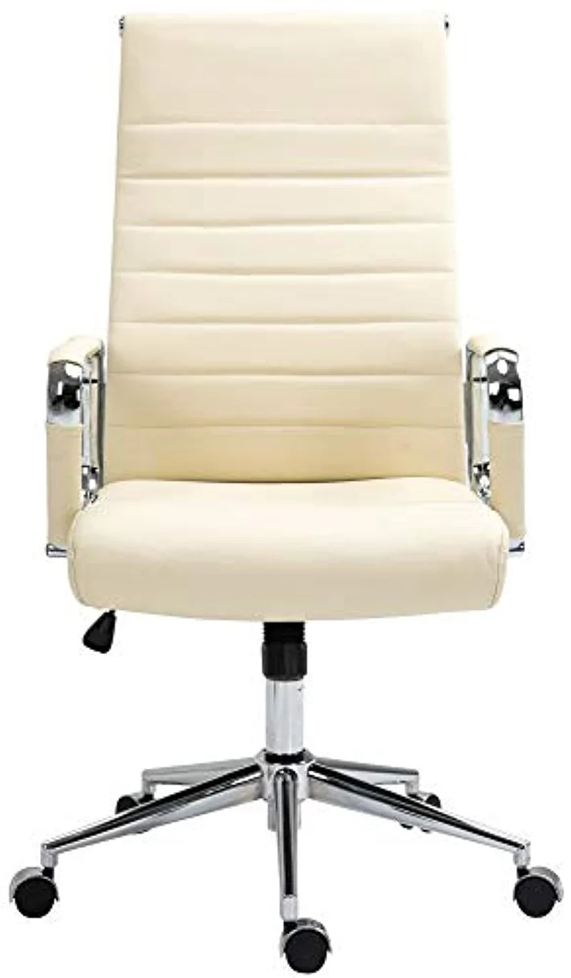 Echtleder (Rindsleder) Luxus-Bürostuhl KOBS. Klassisch mit dickerer Polsterung. Sehr stabil.