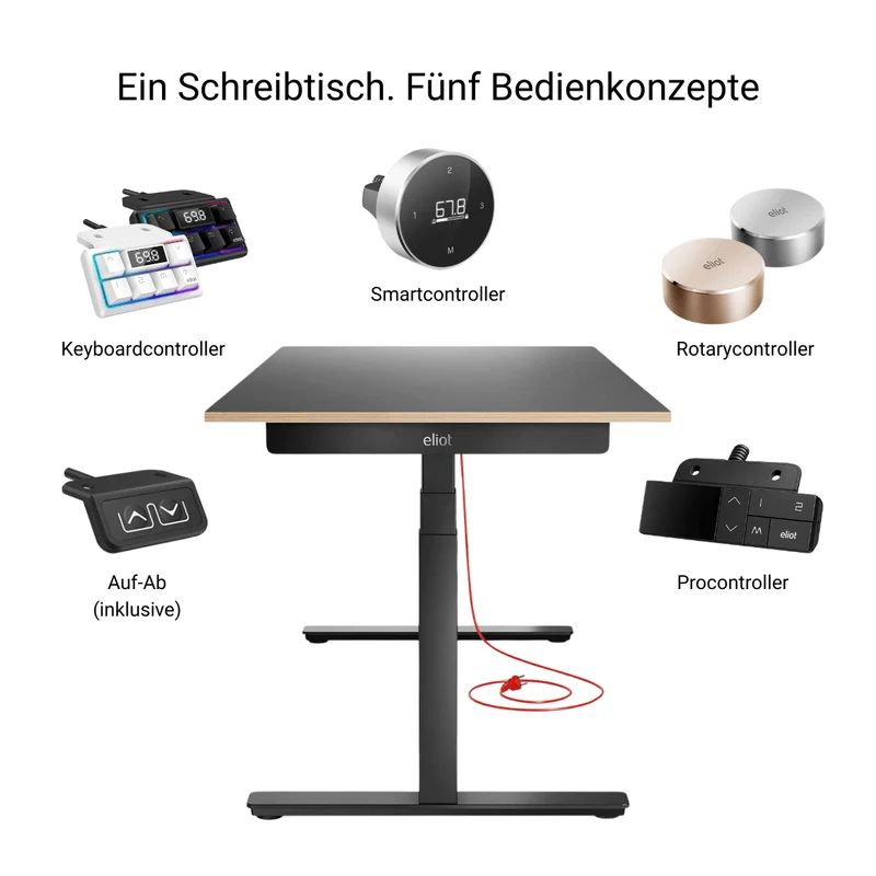 Eliot Pro Black Tischplatte Multiplex Fenix Nero 160x80cm