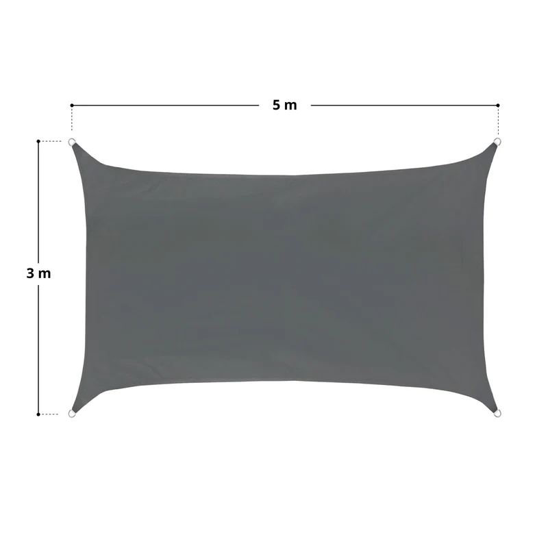 Sonnensegel Viereck Dunkelgrau 3x5m